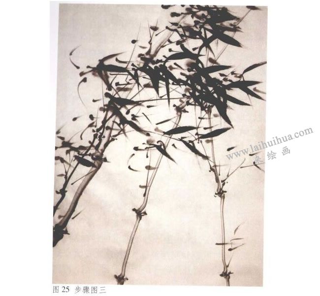 《墨竹》水墨畫法步驟03