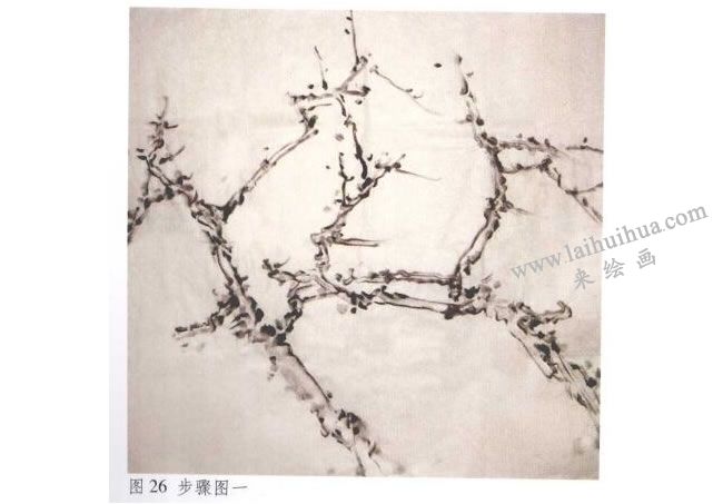 《墨梅》水墨畫法步驟01