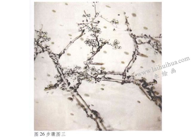 《墨梅》水墨畫法步驟03