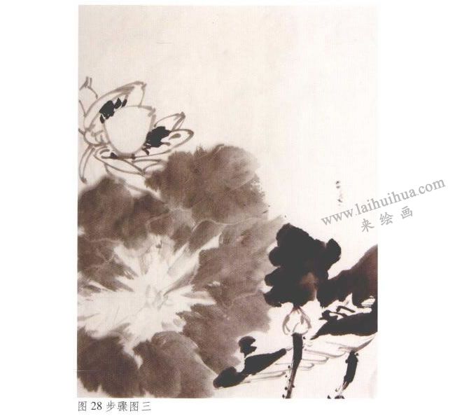 《墨荷》水墨畫法步驟03