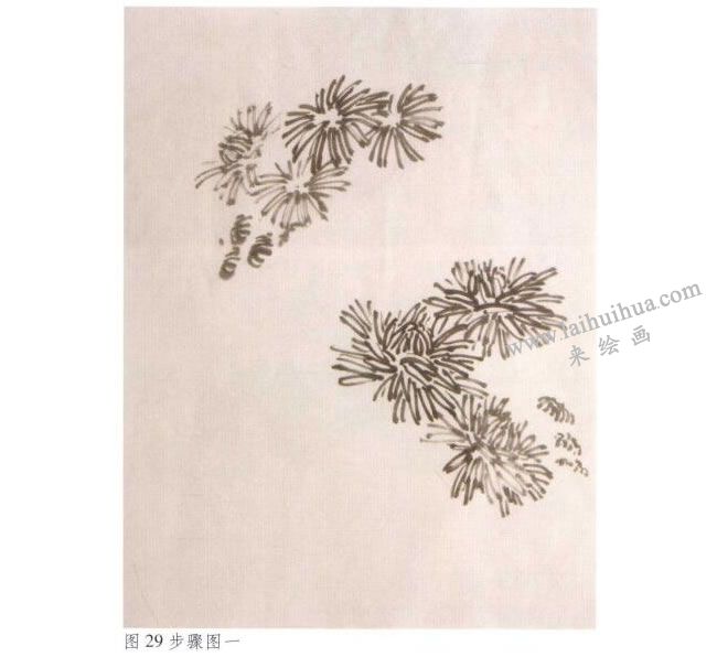 《墨菊》水墨畫法步驟01