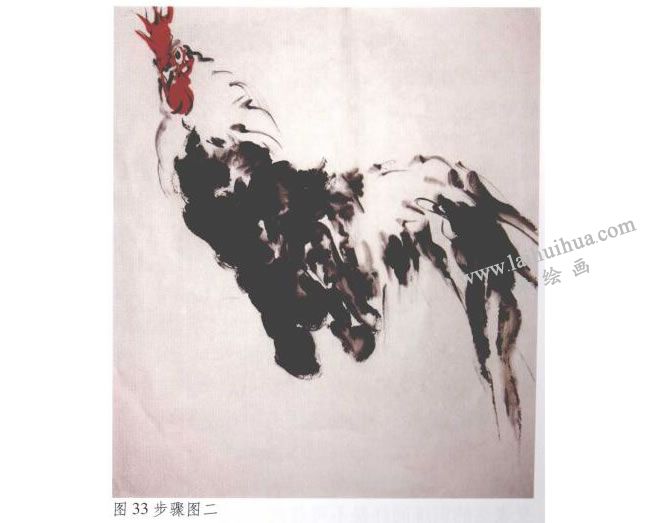 《大吉》水墨畫法步驟02