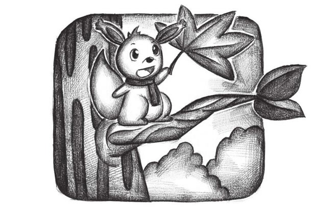 小松鼠創(chuàng)意素描畫法步驟