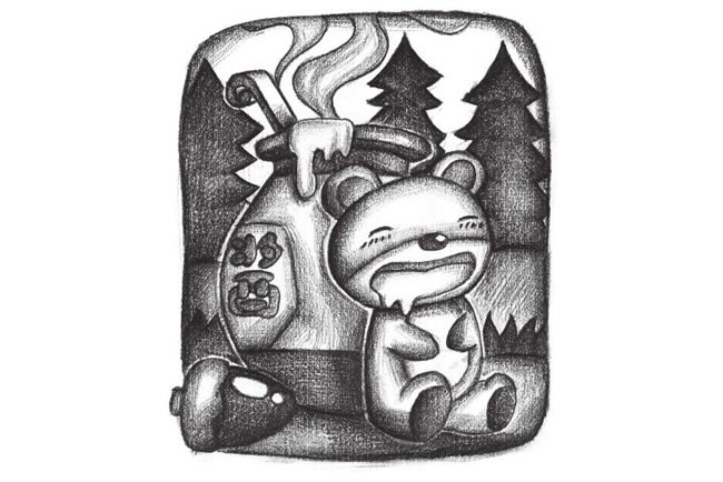 貪吃的小熊創(chuàng)意素描畫(huà)法步驟