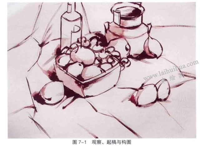 水粉畫觀察、起稿與構圖