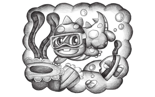 潛水的小恐龍創(chuàng)意素描畫法