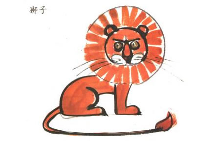 獅子兒童水墨畫法