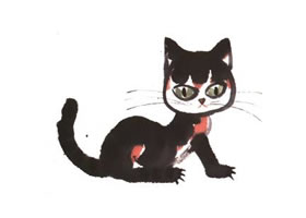 小貓兒童水墨畫法