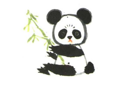 大熊貓兒童水墨畫