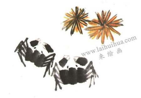 螃蟹兒童水墨畫法創(chuàng)作步驟03