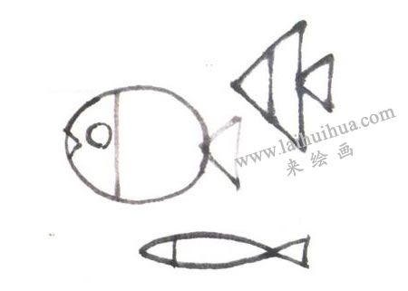 海魚兒童水墨畫法創(chuàng)作步驟01