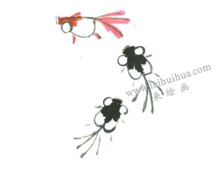 金魚(yú)兒童水墨畫(huà)法創(chuàng)作步驟03