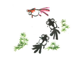 金魚兒童水墨畫法