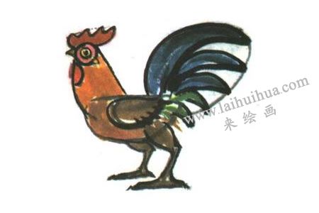 公雞兒童水墨畫法