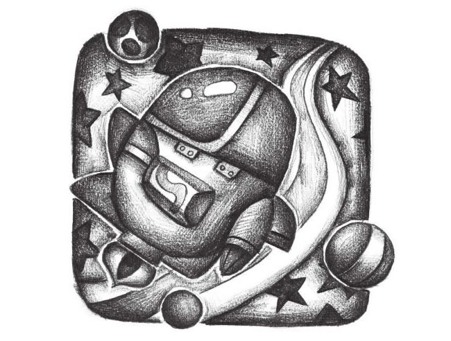 宇宙飛船創(chuàng)意素描畫法