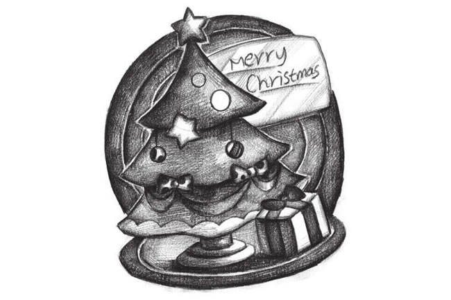 圣誕樹創(chuàng)意素描畫法