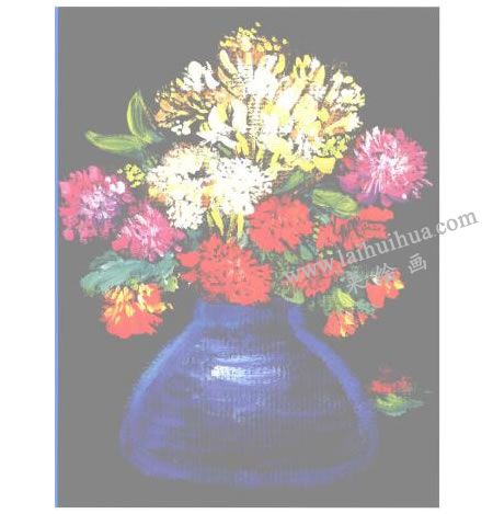花與瓶水粉畫創(chuàng)作步驟03