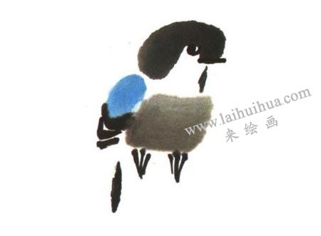 山雀兒童水墨畫法創(chuàng)作步驟04
