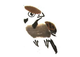 麻雀兒童水墨畫(huà)法（二）