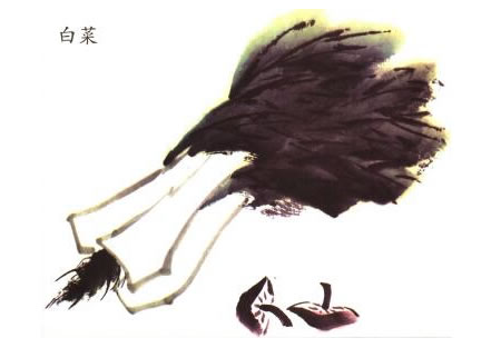 白菜兒童水墨畫法