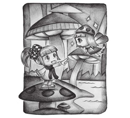蘑菇王國(guó)創(chuàng)意素描畫法