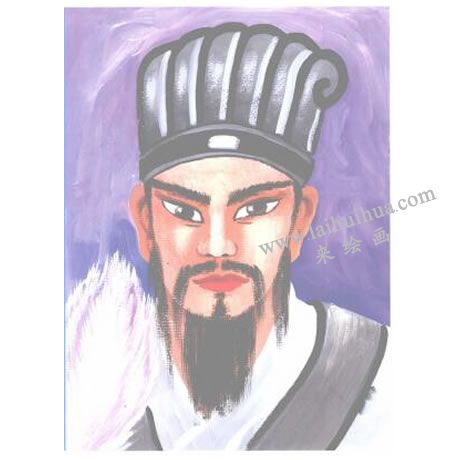 智謀軍師諸葛亮水粉畫創(chuàng)作步驟03