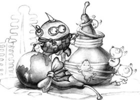 一對小葫蘆兒童創(chuàng)意素描畫法