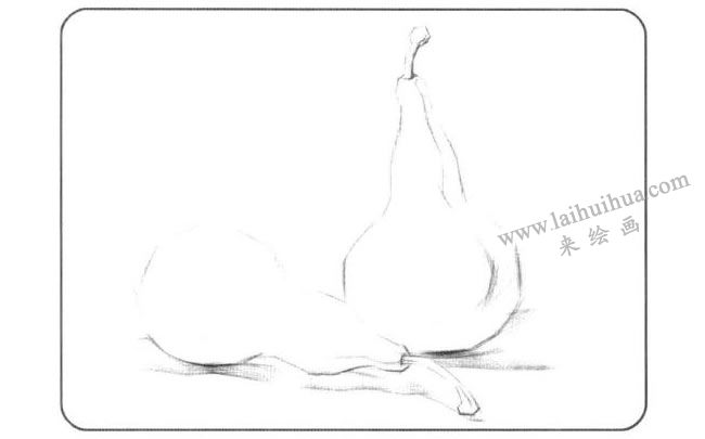 一對小葫蘆兒童創(chuàng)意素描畫法步驟01