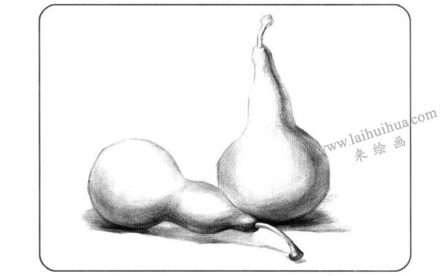 一對小葫蘆兒童創(chuàng)意素描畫法步驟02