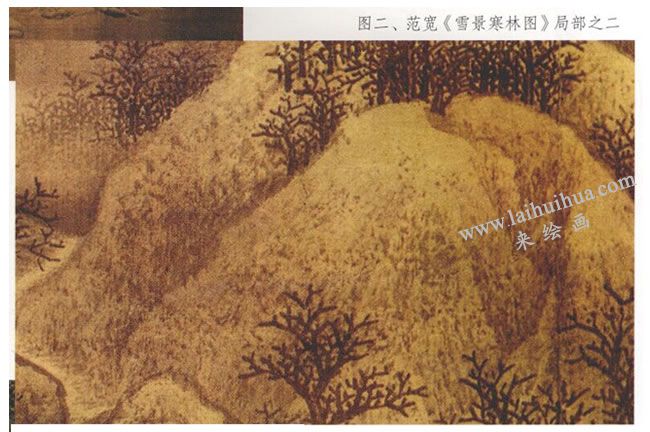 《雪景寒林圖》局部之二