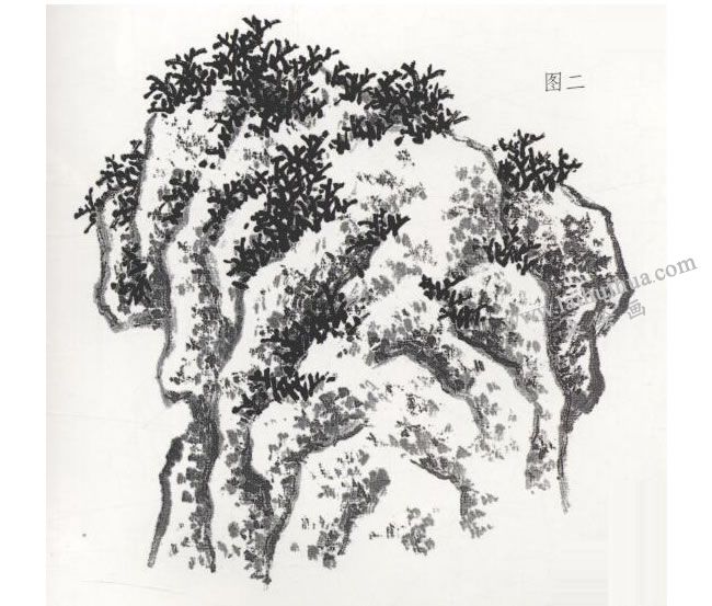 豆瓣皴技法步驟02