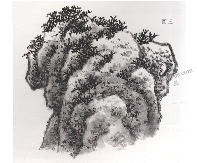 豆瓣皴技法步驟03