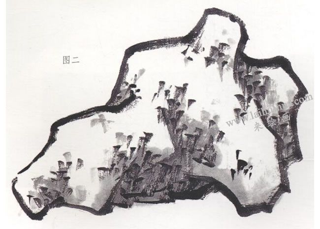 釘頭皴技法步驟02