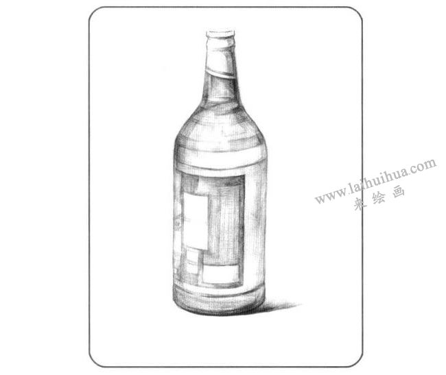 啤酒瓶兒童創(chuàng)意素描畫法步驟02