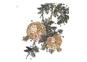 石榴國(guó)畫法（二）