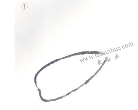 青菜櫻桃國畫法步驟01