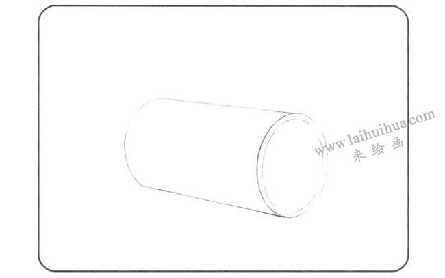 放倒的圓柱體兒童創(chuàng)意素描畫法步驟01
