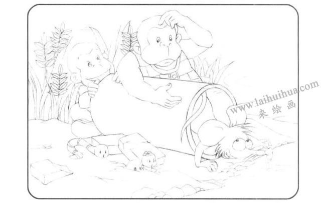 放倒的圓柱體兒童創(chuàng)意素描畫法步驟02