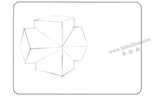 兩個長方體組合兒童創(chuàng)意素描畫法步驟01