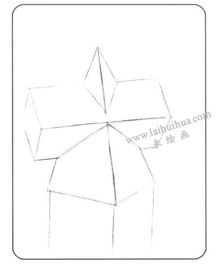 長方體與棱柱的組合體兒童創(chuàng)意素描畫法步驟01