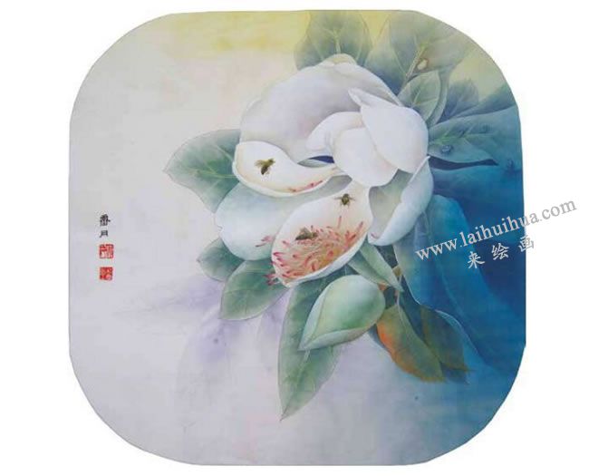 廣玉蘭工筆畫法步驟05