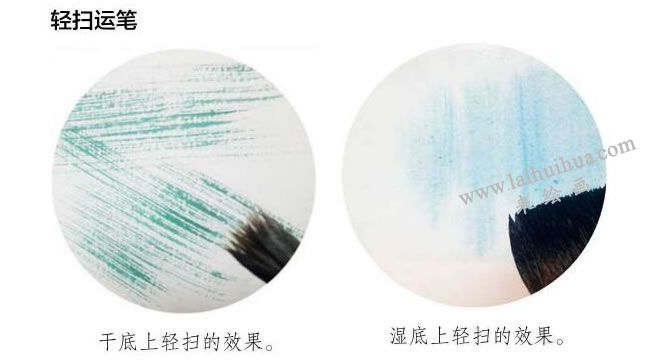 水彩畫輕掃技法運筆