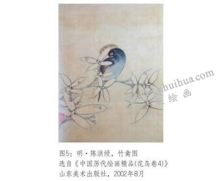 竹禽圖，陳洪綬