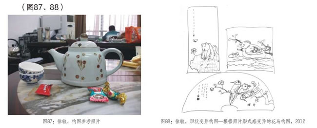 工筆花鳥畫默記構圖