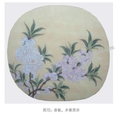 工筆畫《碧桃圖》臨摹示范步驟：整理畫面關(guān)系