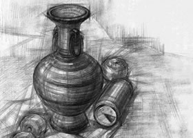 結構素描的寫生步驟范例（一）