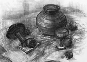 結構素描的寫生步驟范例（四）