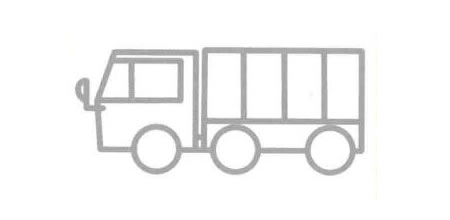 箱式貨車簡(jiǎn)筆畫法步驟06