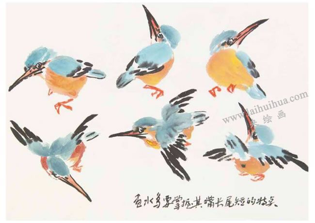 翠鳥的寫意畫法