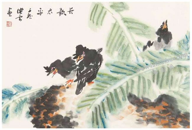 長(zhǎng)歌太平，八哥寫(xiě)意畫(huà)